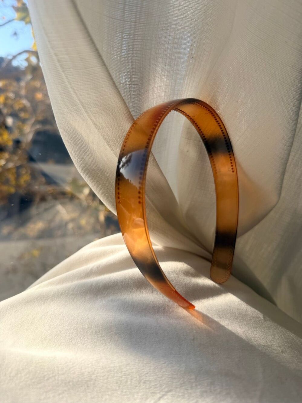 Tortoise Shell Amber Brown Glossy Wide Headband Preppy Hair Accessory